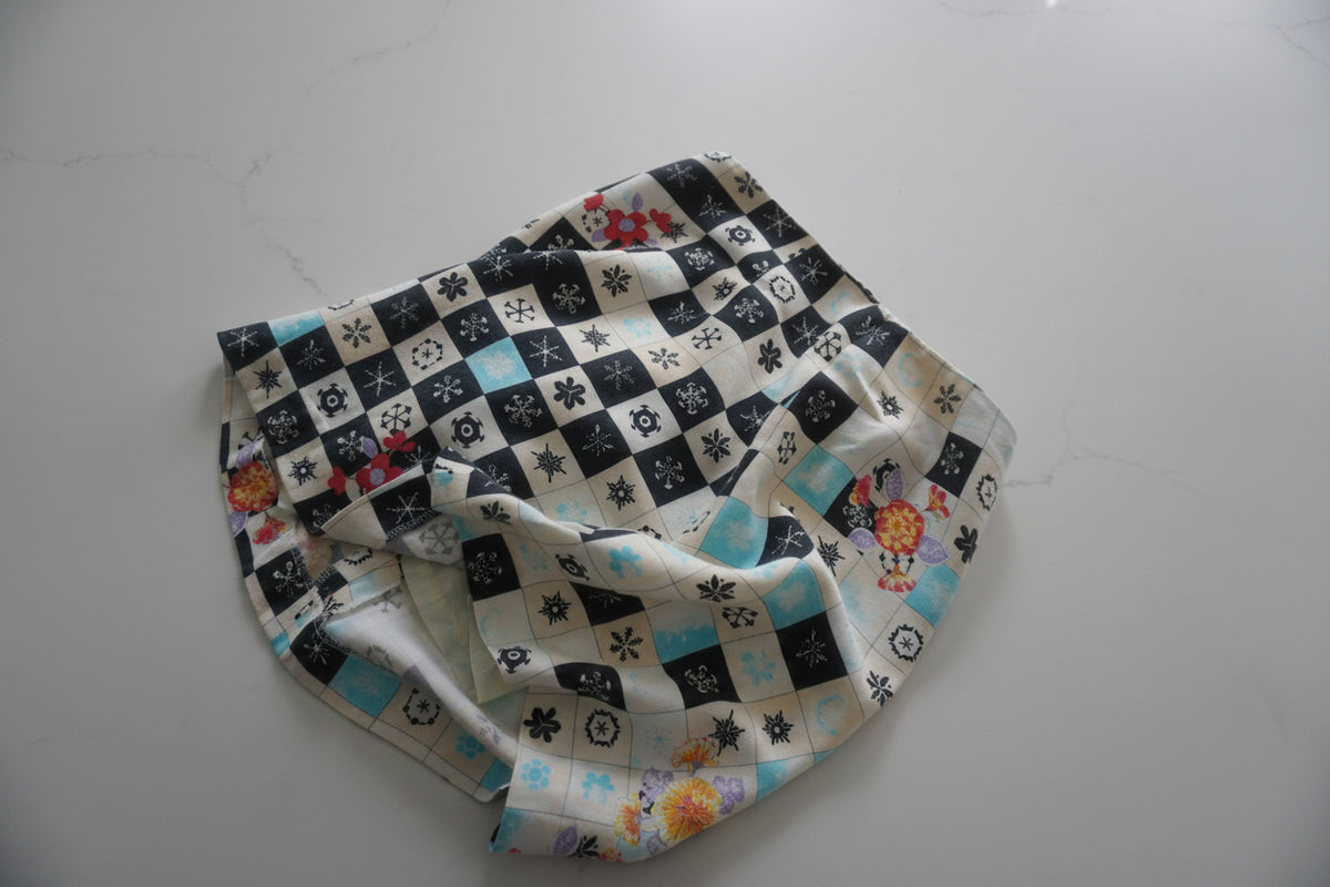 Versace Jeans Couture Checkerboard Floral Mini Skirt
