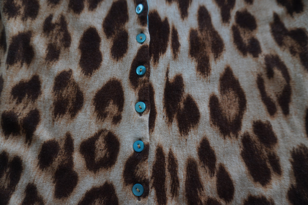 Blumarine Leopard-Print Cotton Cardigan
