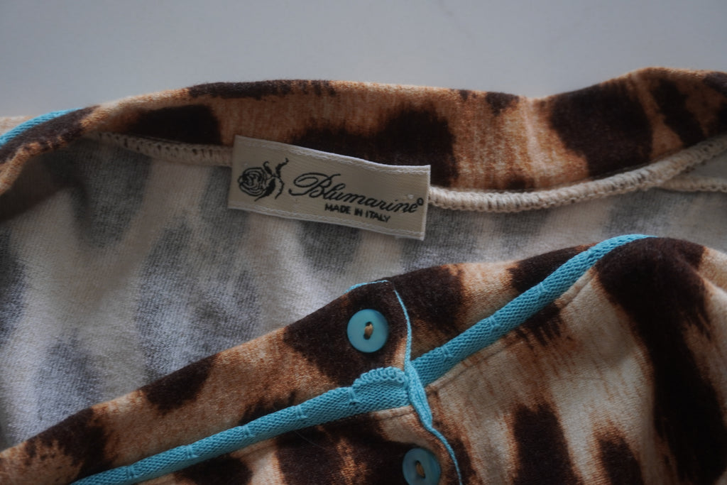 Blumarine Leopard-Print Cotton Cardigan