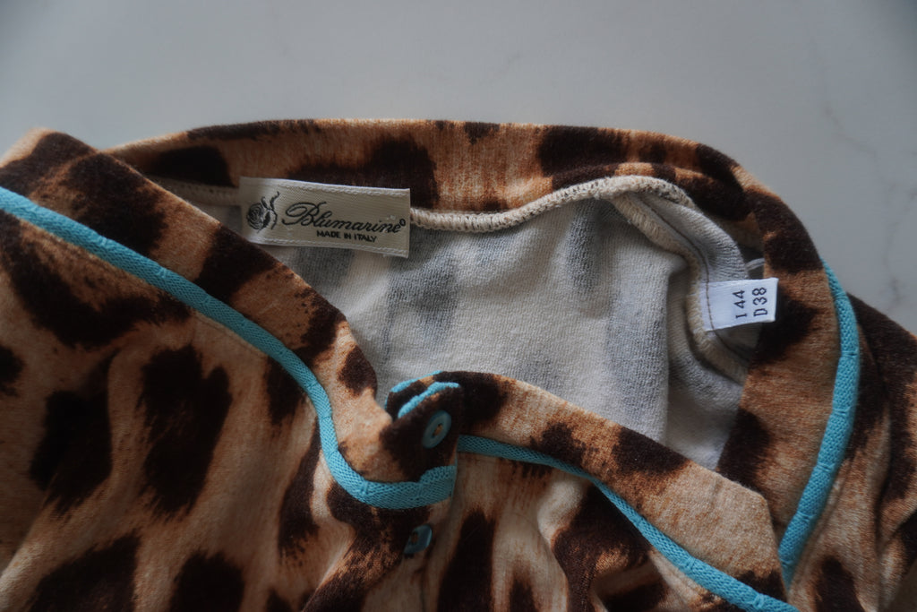 Blumarine Leopard-Print Cotton Cardigan