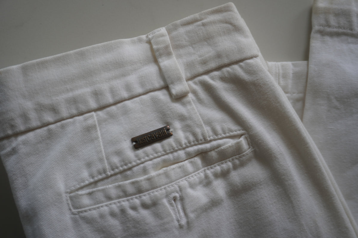Just Cavalli White Straight-Leg Trousers