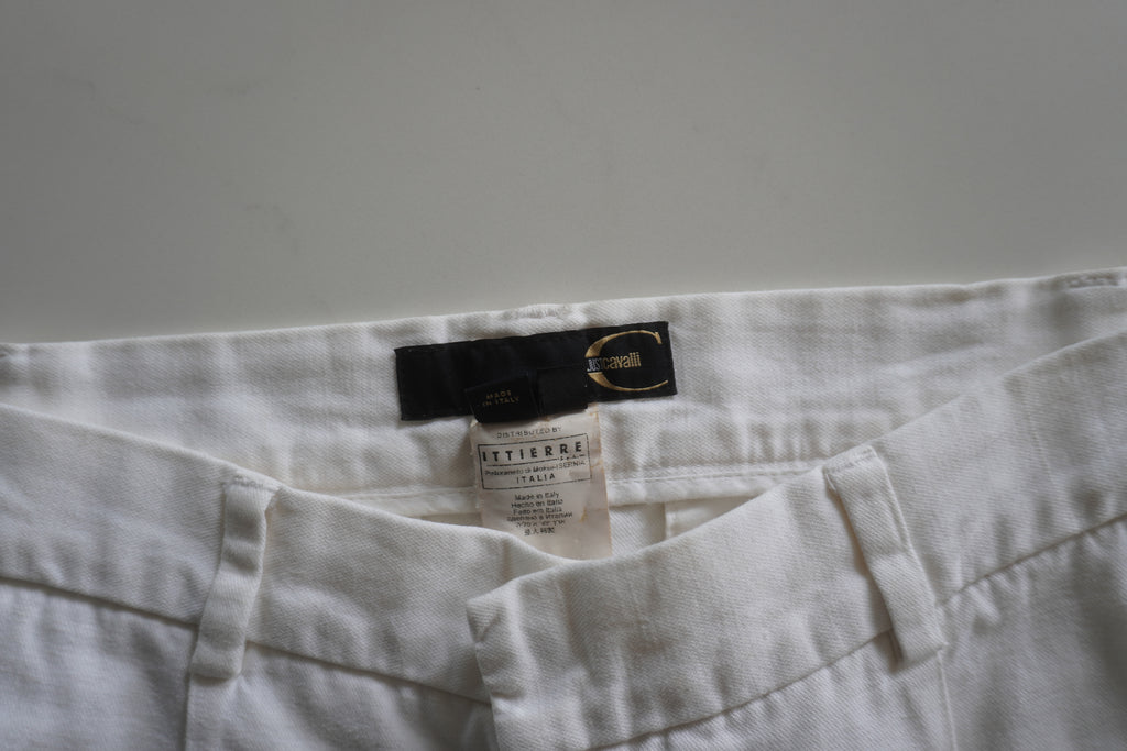 Just Cavalli White Straight-Leg Trousers