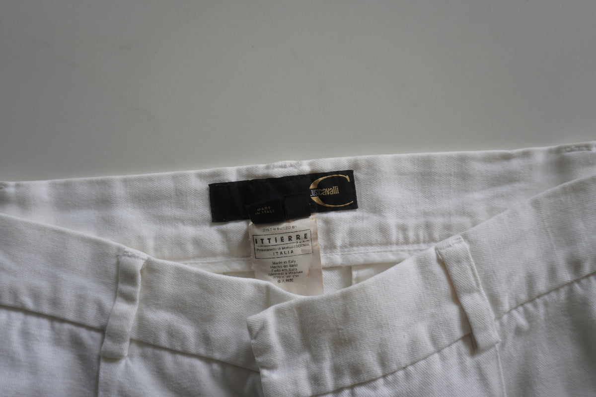 Just Cavalli White Straight-Leg Trousers