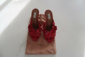 Alaïa Red Patent Leather Floral-Appliqué Heels