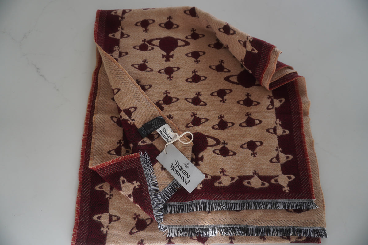 Vivienne Westwood Jacquard Orb-Monogram Winter Scarf