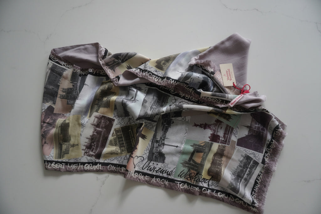 Vivienne Westwood London Landmarks Postcard-Collage Scarf
