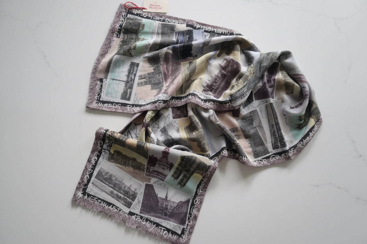 Vivienne Westwood London Landmarks Postcard-Collage Scarf