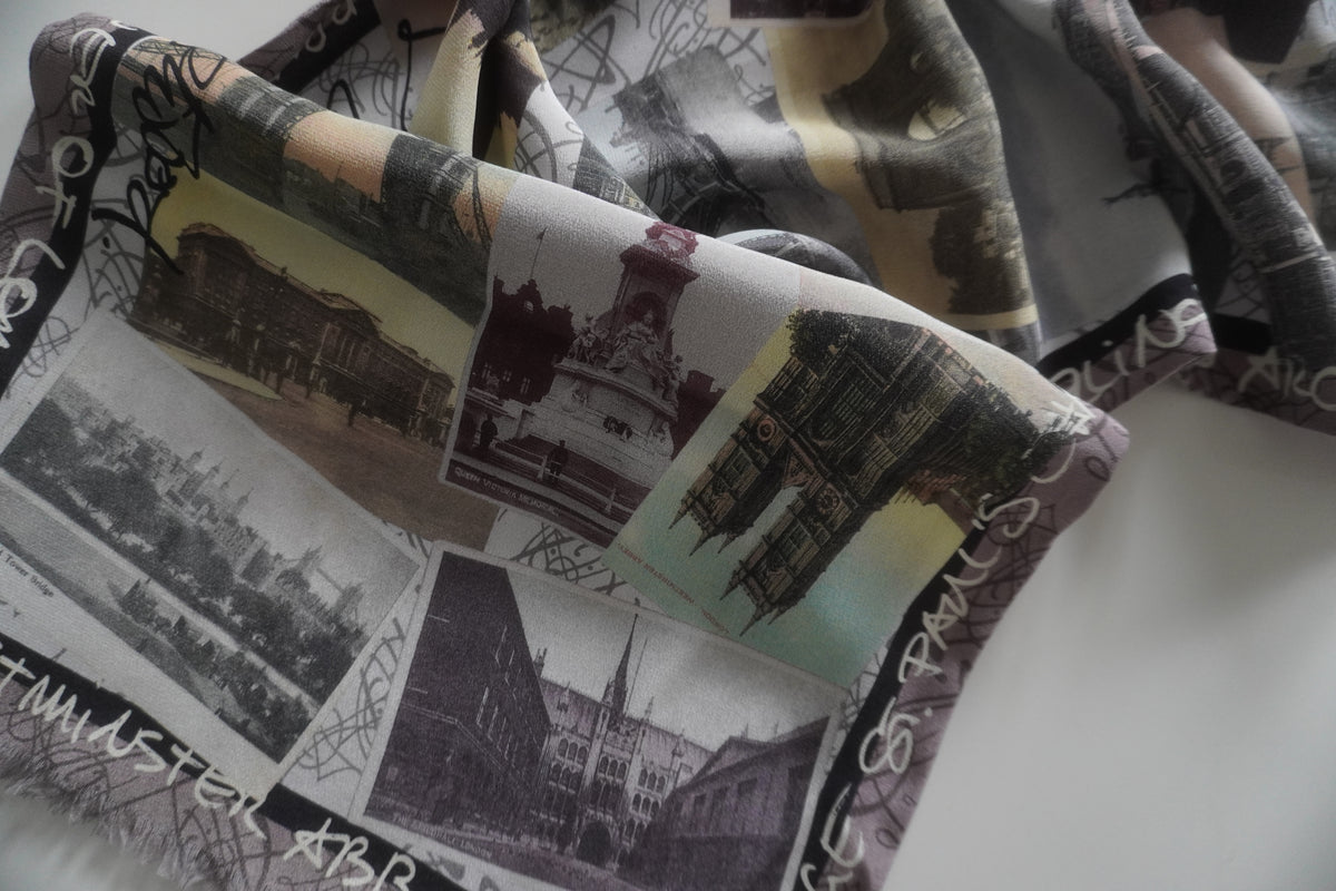Vivienne Westwood London Landmarks Postcard-Collage Scarf