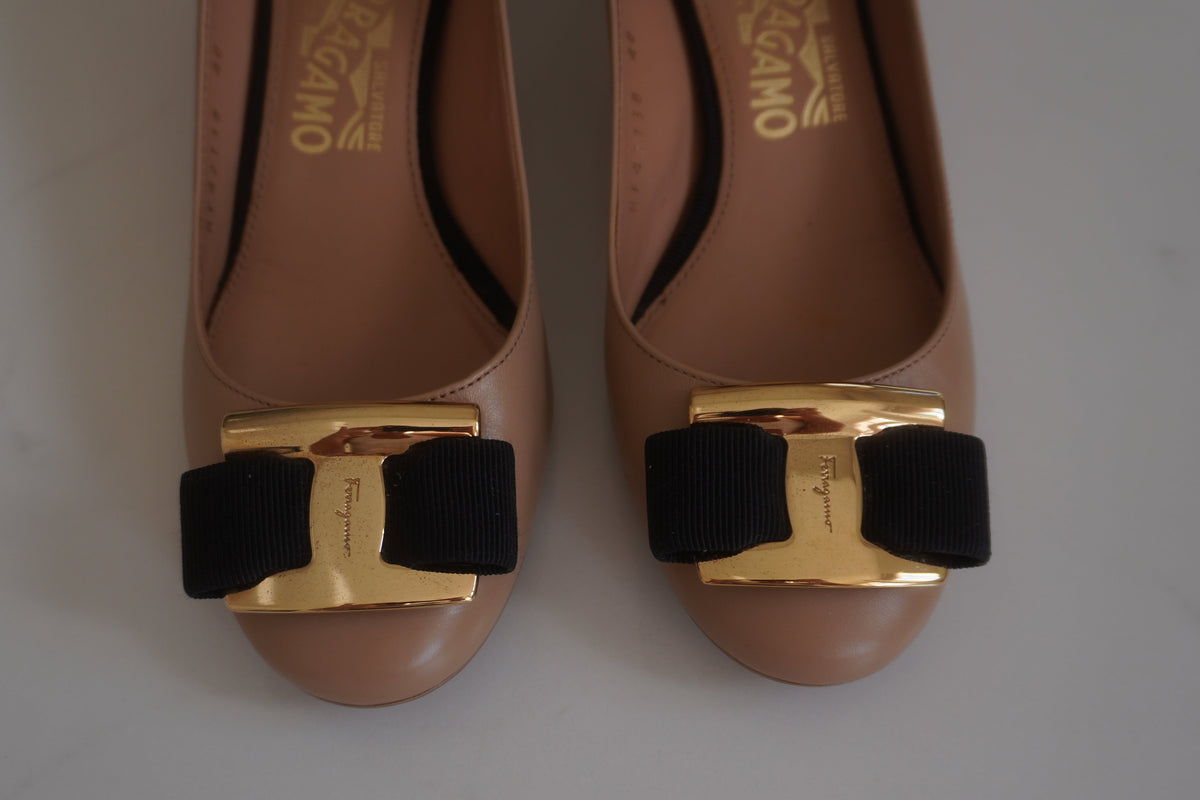 Salvatore Ferragamo Vara Leather Bow Pumps