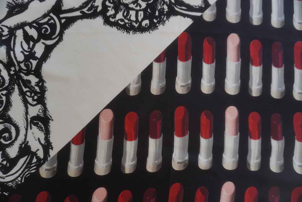 Prada Archival Lipstick-Print Silk Scarf