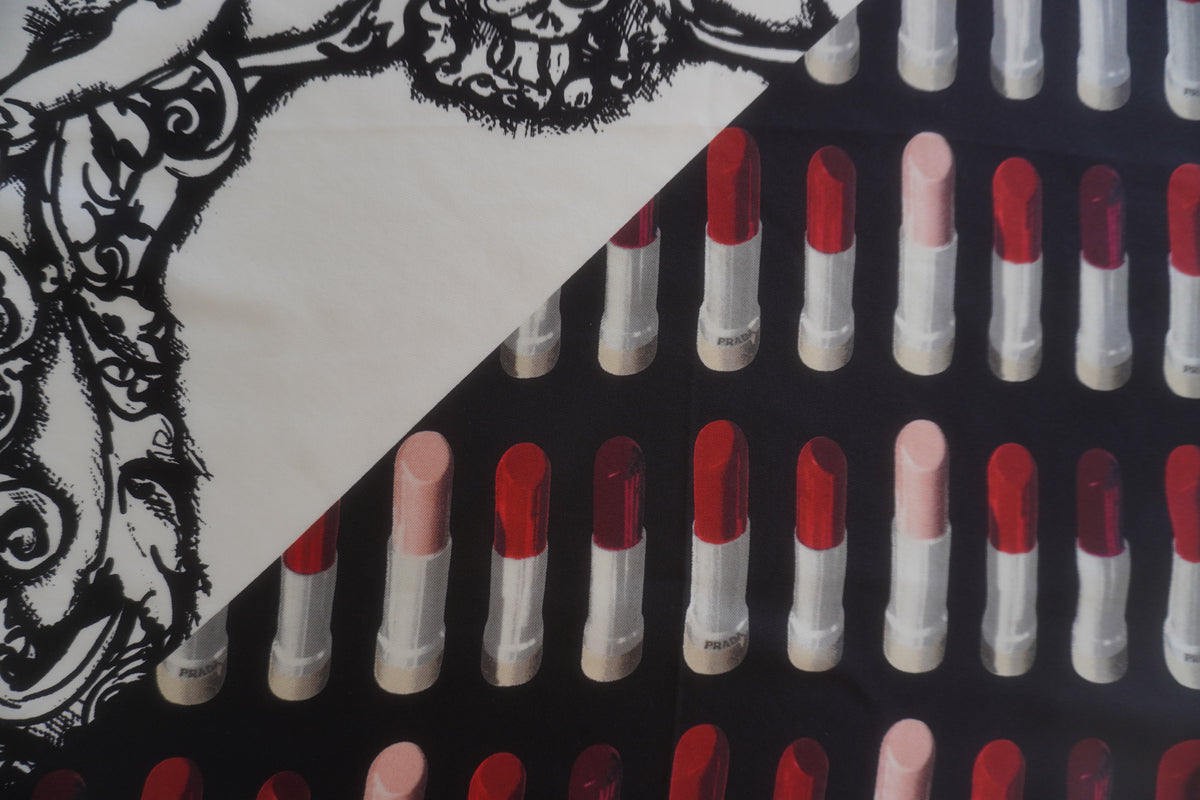 Prada Archival Lipstick-Print Silk Scarf