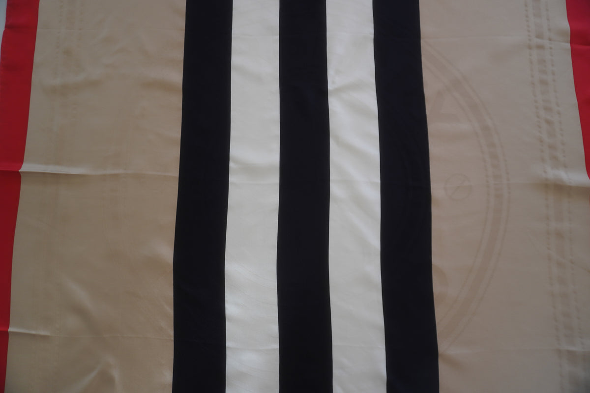 Burberry Archive Monogram and Icon Stripe Silk Scarf