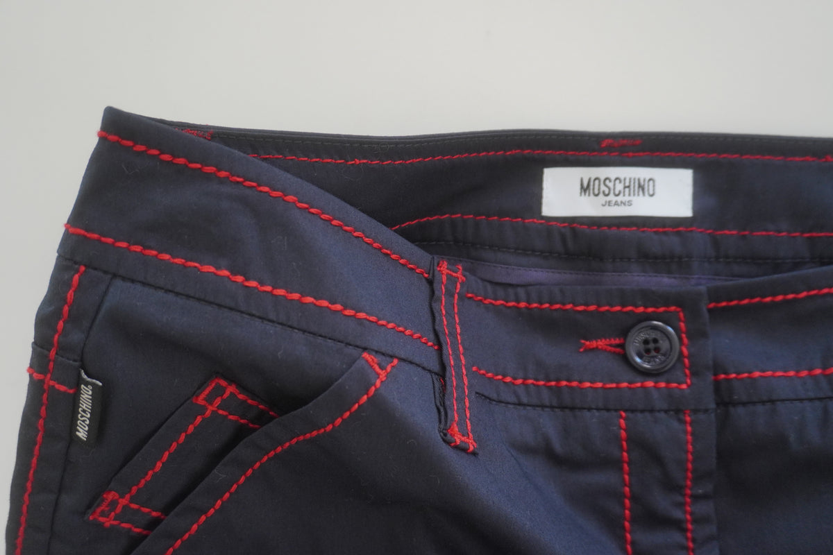 Moschino Contrast-Stitch Utility Pencil Skirt