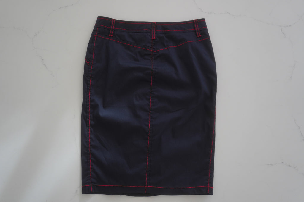 Moschino Contrast-Stitch Utility Pencil Skirt