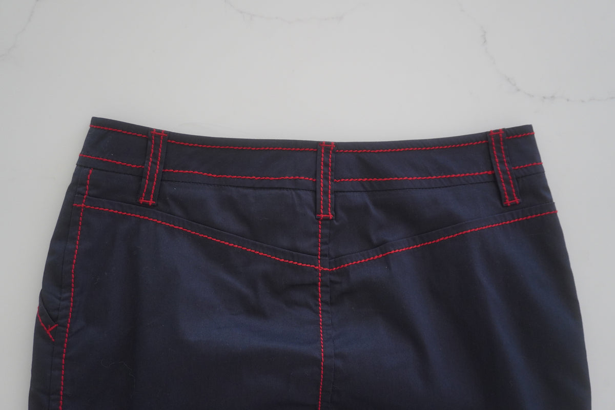 Moschino Contrast-Stitch Utility Pencil Skirt
